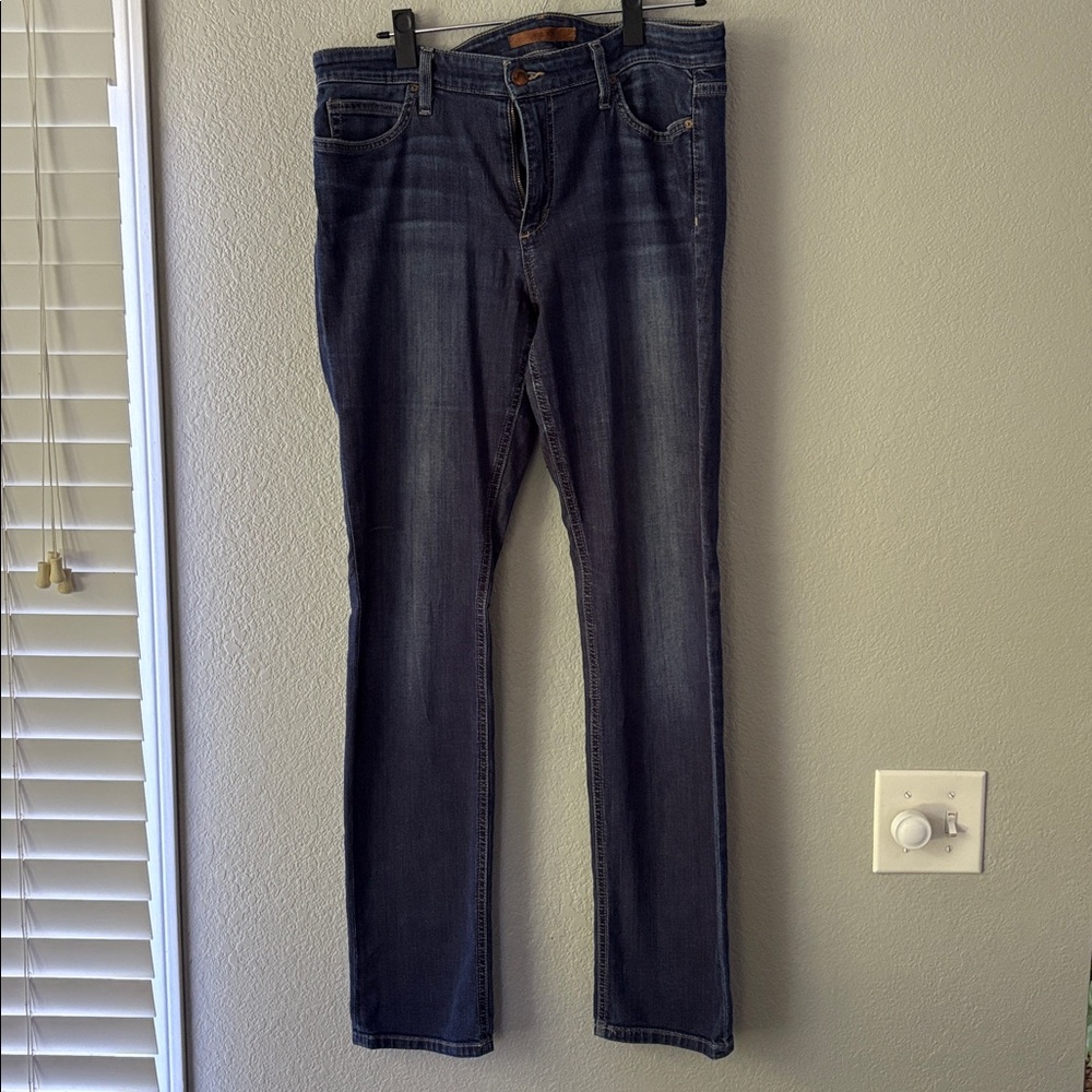 Joe's Jeans Dark Blue Denim with Brown Accents